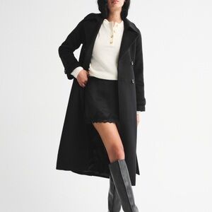 Abercrombie & Fitch Black Wool Coat
